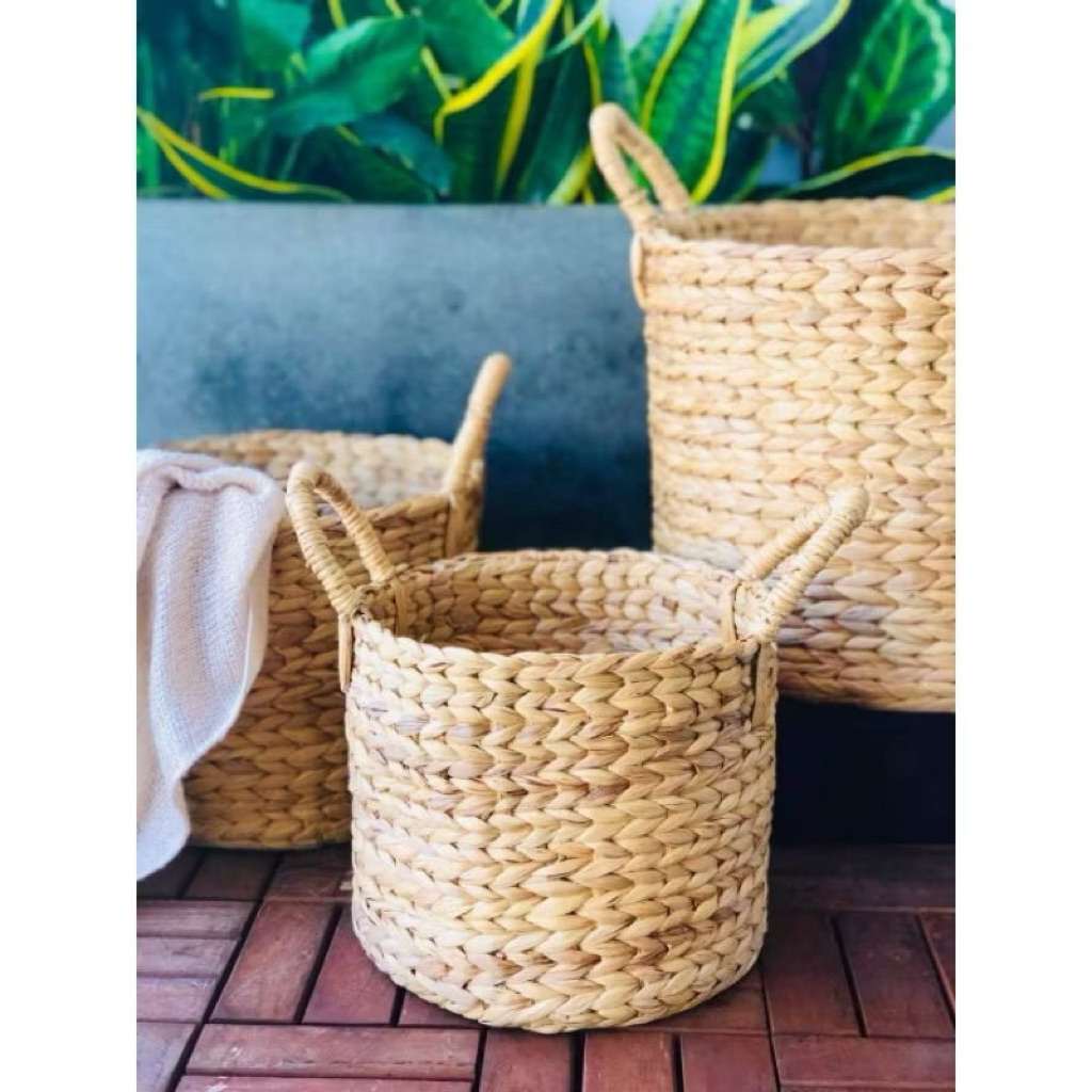 Giỏ lục bình đựng đồ, trồng cây , trang trí decor siêu đẹp , có nhiều kích thước , from túi cứng cáp