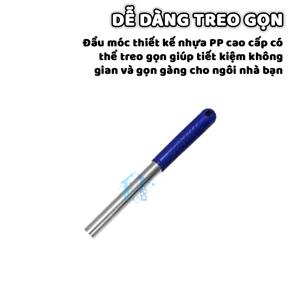 Cây Gạt Nước Sàn Nhà 45cm, Cán Inox Dài 1m4, Lưỡi EVA Gạt Siêu Khô