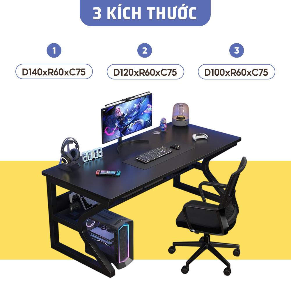 Bàn làm việc, bàn gaming chữ K - mặt bàn gỗ MDF bo góc - bàn có kệ lửng để đồ - chân sắt sơn tĩnh điện chịu tải 200kg | BigBuy360 - bigbuy360.vn