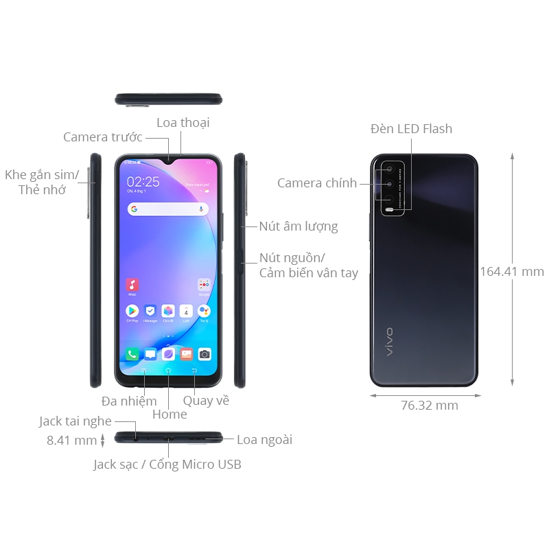 Điện Thoại Chính Hãng Giá rẻ Vivo Y12S máy 2 sim 4G ram 3/32 Máy Tân Trang Đẹp 95% - ảnh 3