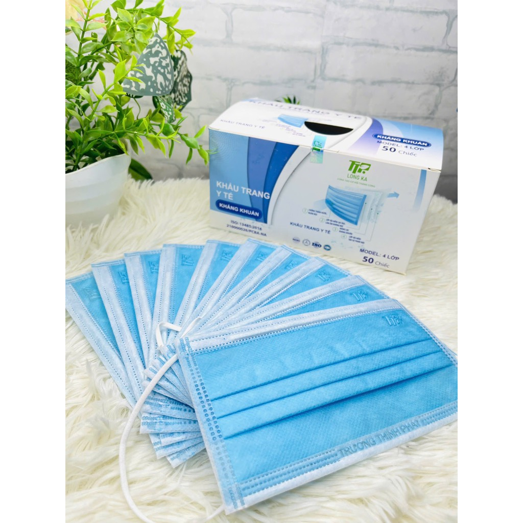 [ XUẤT VAT ]  [ Hỏa tốc ] KHẨU TRANG Y TẾ 4 LỚP - LONG KA - 1 HỘP 50 CÁI