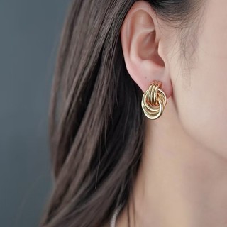 IK Khuyên Tai Kim Loại Vàng Hình Tròn Khoen Tròn Sang Trọng Thanh Lịch T31