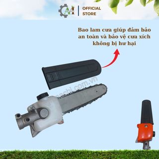 Đầu cưa xích 12 inch gắn máy cắt cỏ trục 26mm/28mm – lắp nhanh, cắt khỏe, tiết kiệm_Agrimachi
