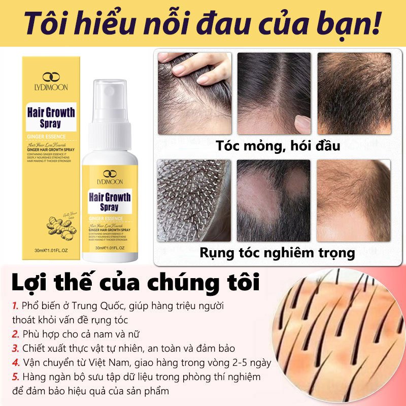 Tinh dầu mọc tóc Xịt mọc tóc Serum chống rụng tóc 30ml Thành phần thảo dược giúp tóc mọc hiệu quả