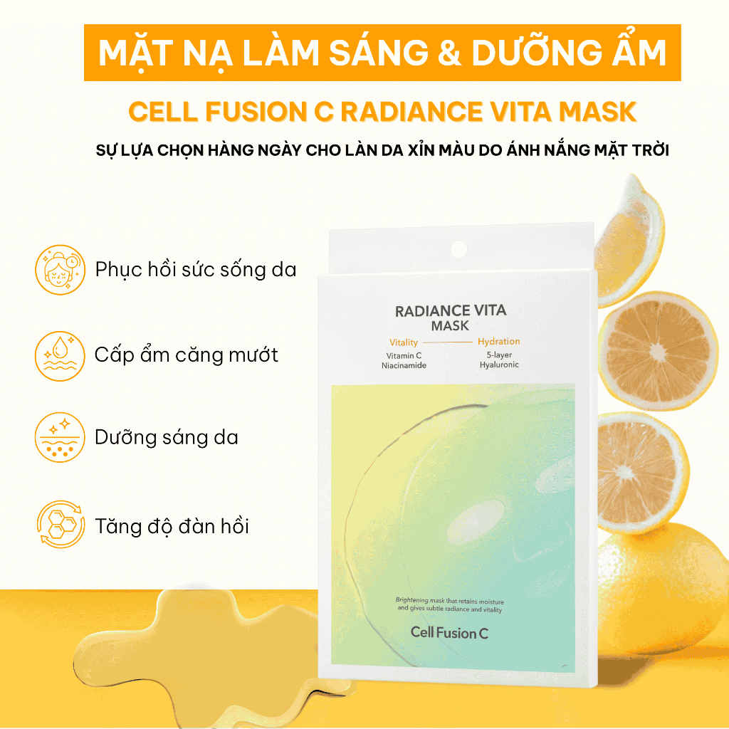 [SHOPEE XỬ LÝ] Mặt Nạ Cell Fusion C Radiance Vita Mask (25ml x 5miếng)