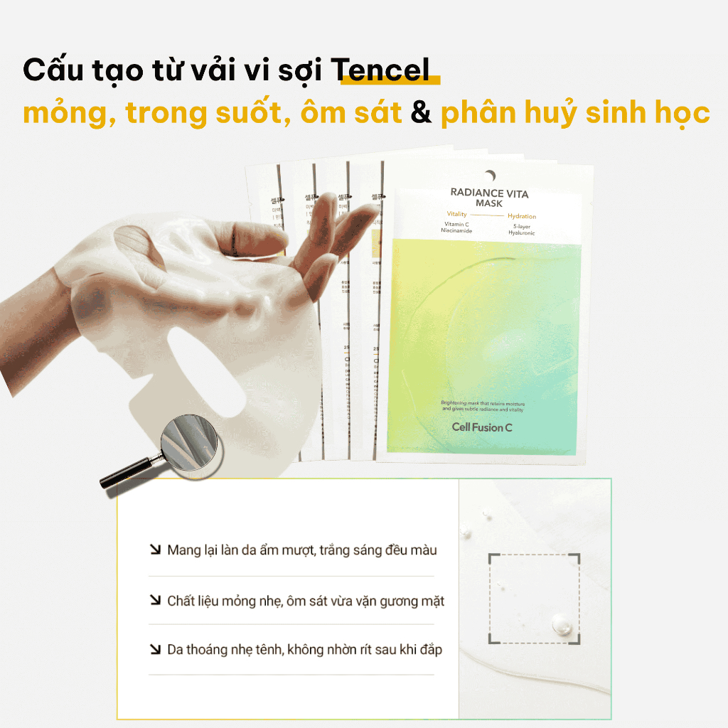 [SHOPEE XỬ LÝ] Mặt Nạ Cell Fusion C Radiance Vita Mask (25ml x 5miếng)