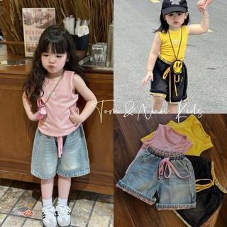 S422-[tomnaukid] Set áo Alo phối quần jean cho bé gái size từ 8-30Kg