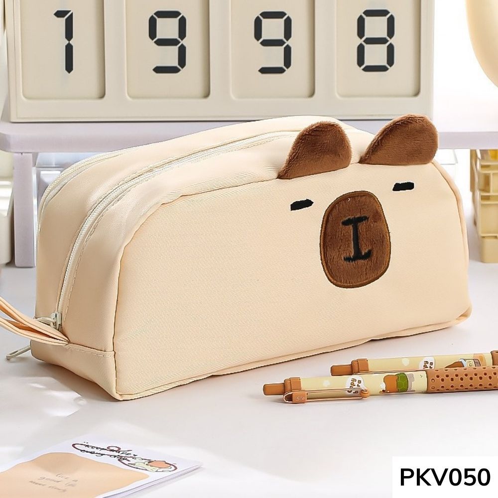 Túi đựng bút , túi để đồ make up  gấu dễ thương - bóp viết học sinh văn phòng phẩm PKV050 gagastore