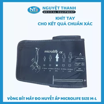 Vòng bít thay thế cho máy đo huyết áp Microlife, size M-L (chu vi bắp tay 22-42 cm)