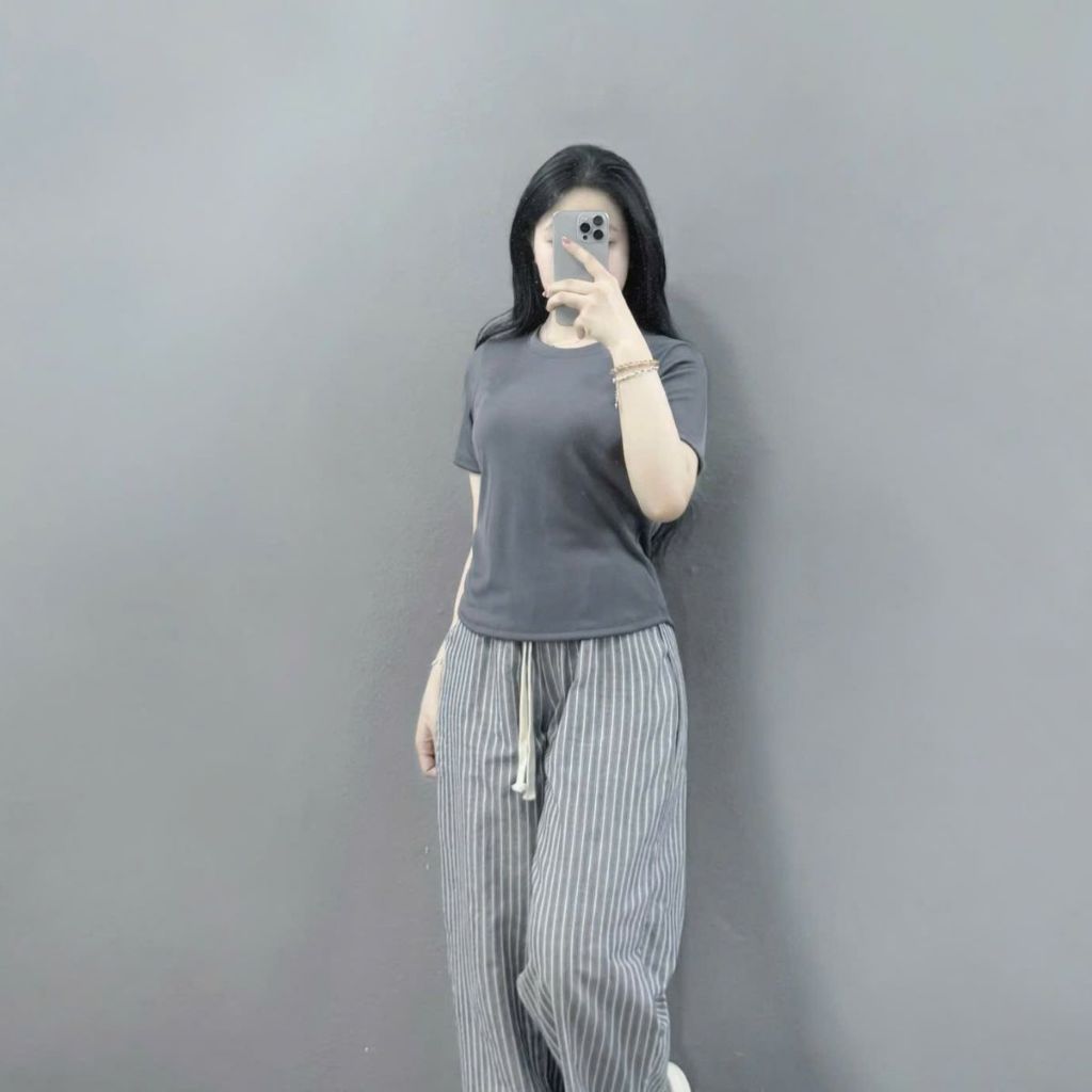 Áo Thun Trơn Nữ Bigsize Vải Gân Tăm Cao Cấp Trơn Mịn Có Độ Co Giãn Thoải Mái G244