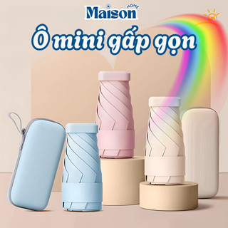 [ SẴN] Ô Gấp Gọn Che Nắng Che Mưa MAISON Chống Tia UV Hiệu Quả, Dù Mini Nhỏ Gọn Chống Thấm Nước Kèm Túi Vải Tiện Ích
