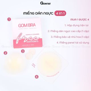 Miếng dán ngực sillicone tàng hình GOMTAT cao cấp, chất keo siêu dính tệp da không viền tái sử dụng nhiều lần - SA-5550