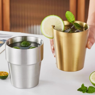 Ly 2 Lớp inox 304 Cốc uống bia Chubby Chef kiểu dáng đơn giản sang trọng an toàn cho sức khỏe 175-450ml