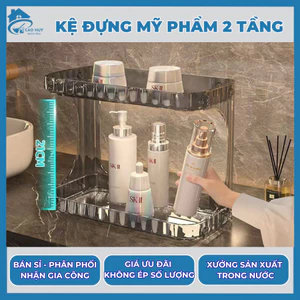 KỆ MỸ PHẨM 2 TẦNG – GIẢI PHÁP LƯU TRỮ GỌN GÀNG, SANG TRỌNG CHO GÓC LÀM ĐẸP