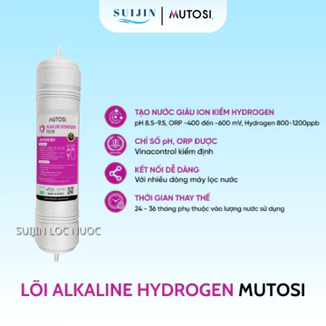 Lõi Lọc ION Kiềm MUTOSI Hydrogen (Hàn Quốc) - Hàng chính hãng, Bổ Sung Hydrogen H2, HO-, Cân Bằng HP