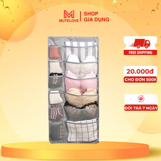 Túi Treo Đồ Lót Tất 2 Mặt Đựng Quần Áo Lót Tất Vớ Đồ Dùng 2 Mặt Móc Treo Xoay 360 Độ