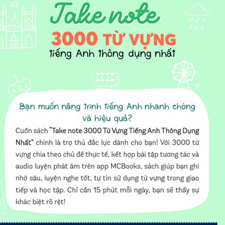 Sách - Take Note 3000 từ vựng tiếng Anh thông dụng nhất - MCBooks Chính Hãng