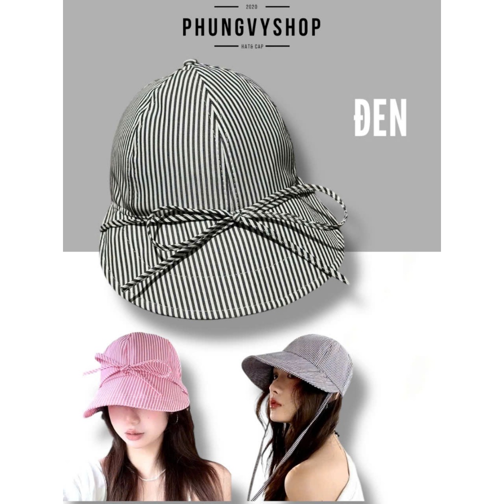Mũ bucket tai bèo vành lưỡi trai unisex nam nữ phungvyshop-nón / LƯỠI SỌC DÂY  /