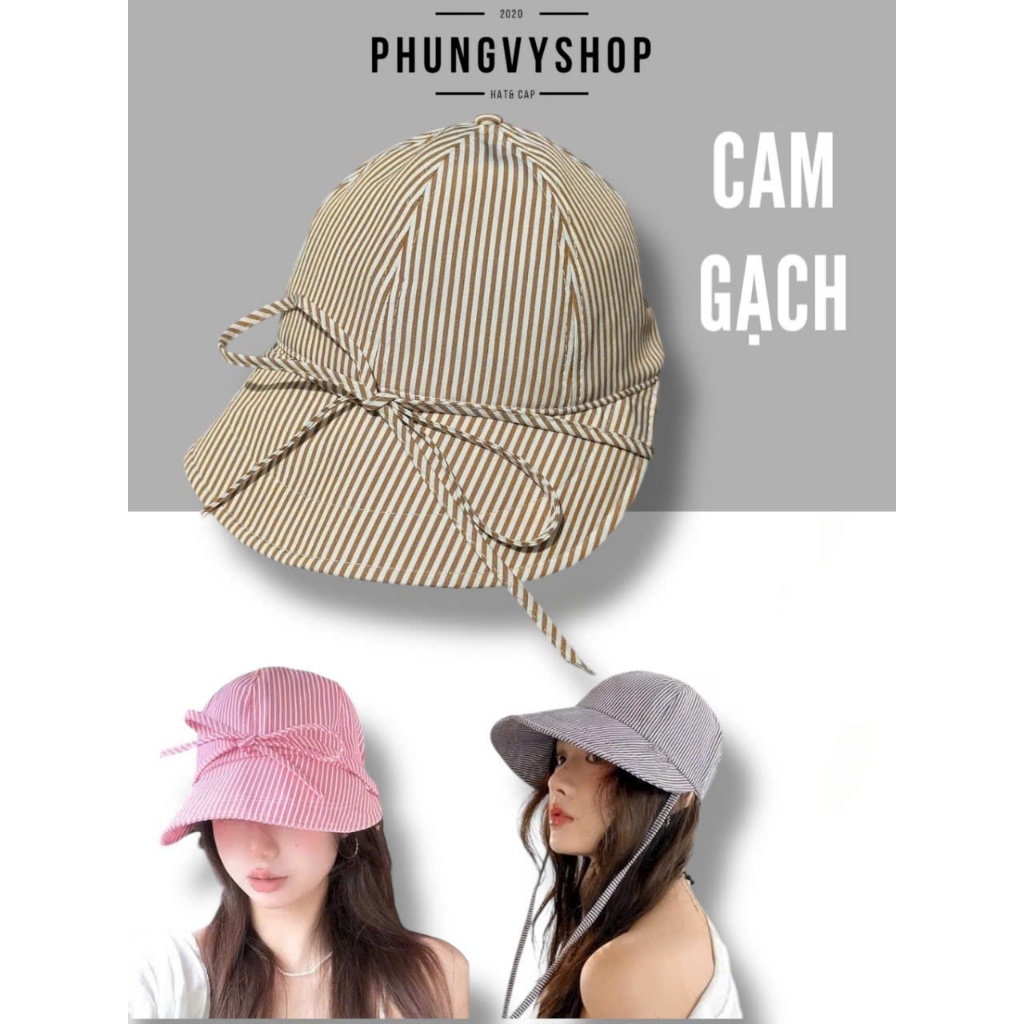Mũ bucket tai bèo vành lưỡi trai unisex nam nữ phungvyshop-nón / LƯỠI SỌC DÂY  /