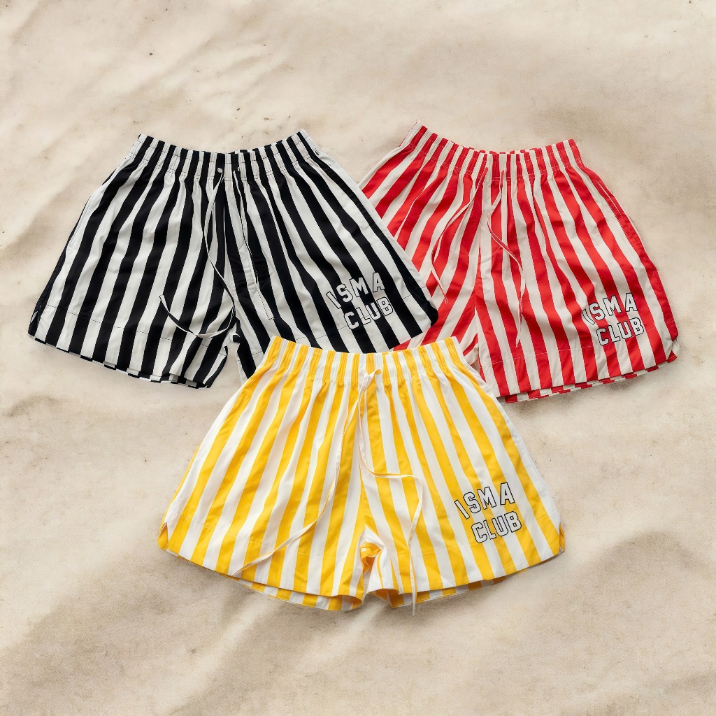 [BST HÈ 2026] Quần Short Sọc Đi Biển INSOMNIA Ống To Trên Gối Unisex - PS018