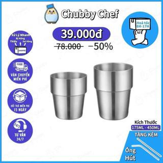 Ly ngấn inox 304 Hai Lớp Cốc Uống Bia Bằng Chubby Chef Họa Tiết Kim Cương đơn giản sang trọng và an toàn cho sức khỏe