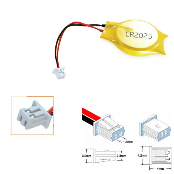 Pin CMOS CR2025 Có Dây – 2 Pin (Jack Nhỏ) – Dùng Cho Laptop, Bo Mạch ...