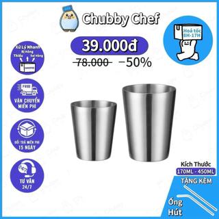 Ly 2 Lớp inox 304 Cốc uống bia Chubby Chef kiểu dáng đơn giản sang trọng an toàn cho sức khỏe 175-450ml