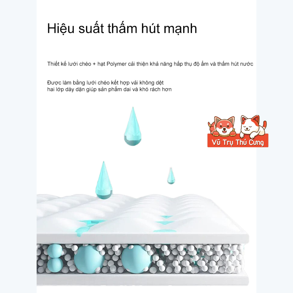 Tấm Lót Chuồng Cho Chó Mèo Dày Dặn, Thấm Hút Tốt KAMT