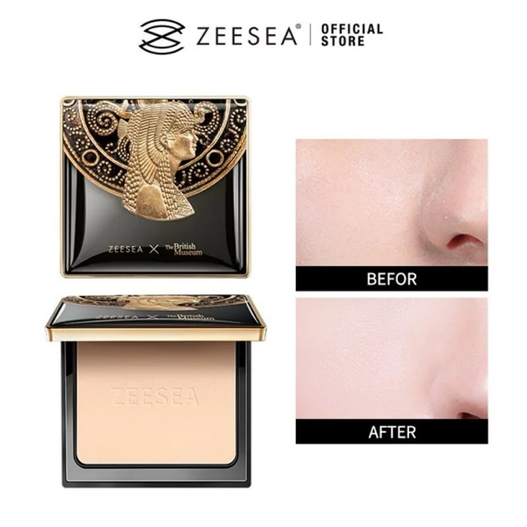 Phấn Phủ ZEESEA Cleopatra (phiên bản giới hạn) Kiềm Dầu Mịn Da – Che Lỗ Chân Lông, Thiết Kế Bảo Tàng Anh Sang Trọng