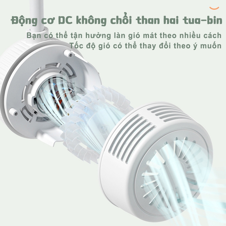 Quạt Đeo Cổ Xiaomi Di Động Quạt Treo Cổ Tích Điện Mini Màn hình LCD Gió Mạnh 6 Cấp Độ