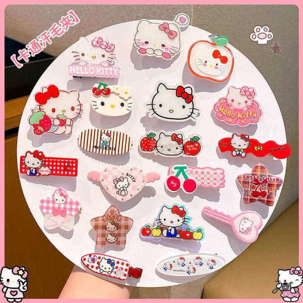 Set 10 kẹp tóc hello kitty - set kẹp tóc dễ thương cho bé