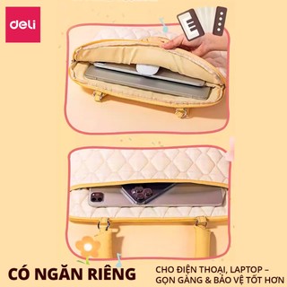 Túi Đựng Laptop BUTTERBEAR x Deli Cặp Đựng Laptop 14-16 inch Thiết Kế 2 Ngăn Chống Sốc, Khóa Kéo Mượt Mà, Đựng Tài Liệu