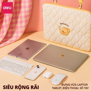 Túi Đựng Laptop BUTTERBEAR x Deli Cặp Đựng Laptop 14-16 inch Thiết Kế 2 Ngăn Chống Sốc, Khóa Kéo Mượt Mà, Đựng Tài Liệu