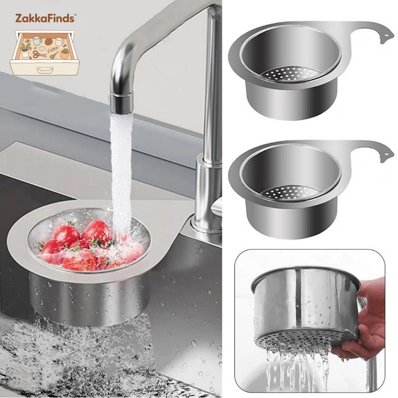 Khay Lọc Rác Gắn Bồn Rửa Bát Bằng Thép Không Gỉ, Giỏ Đựng Đồ Rửa Chén Bát Đa Năng Hình Cổ Thiên Nga Treo Bồn Rửa Chén