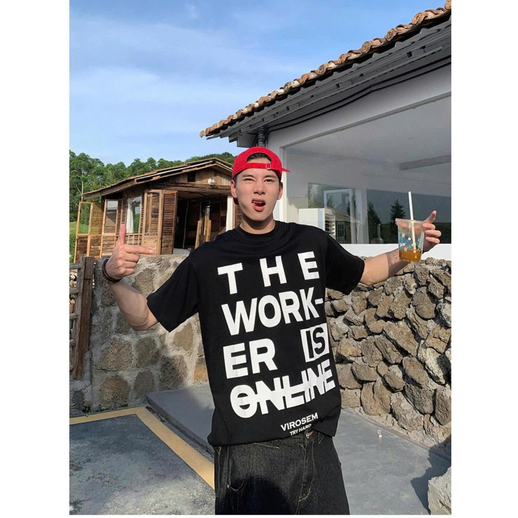 Áo thun Stee Cổ tròn THE WORKER Localbrand ICVCVNI Unisex Cotton