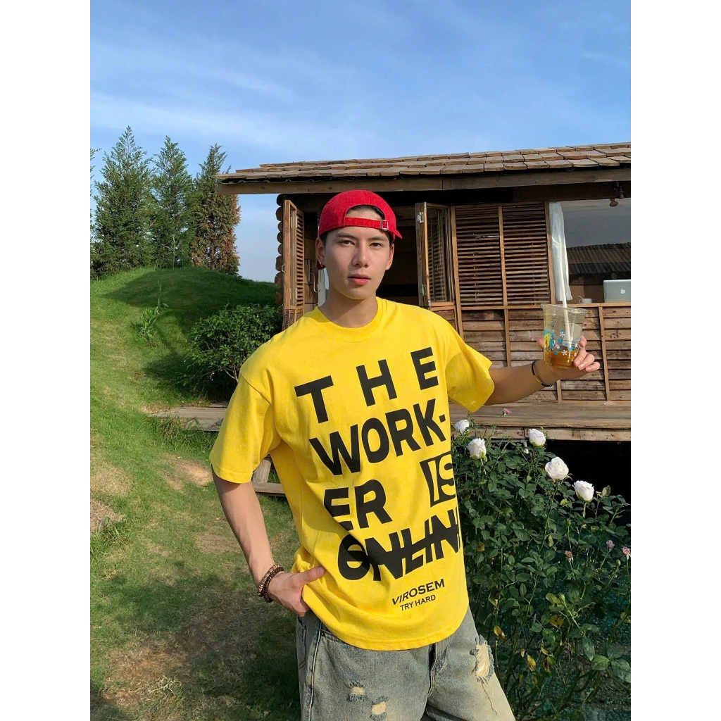 Áo thun Stee Cổ tròn THE WORKER Localbrand ICVCVNI Unisex Cotton