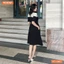 Đầm thiết kế BEMINE cổ sơ mi phối ren hoa dáng chữ A phù hợp đi làm-MT10802