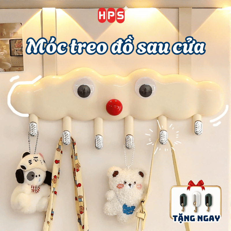 Móc Treo Quần Áo Sau Cửa Hình Đám Mây Dễ Thương Homeplus, Móc Treo Đồ Đa Năng Nhà Tắm Nhà Bếp Dán Tường
