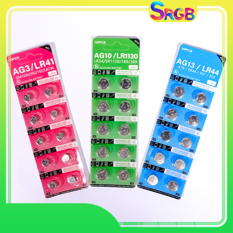 Pin AG3/LR4 - AG10/LR1130 - AG13/LR44 - Vỉ 10 viên đóng gói riêng từng ...