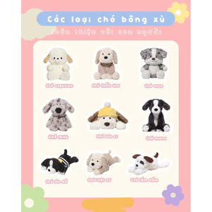 Gấu Thú Bông Tổng Hợp Puppy Chó Con Cún Lông Xù Siêu Mềm Mịn Siêu Dễ Thương