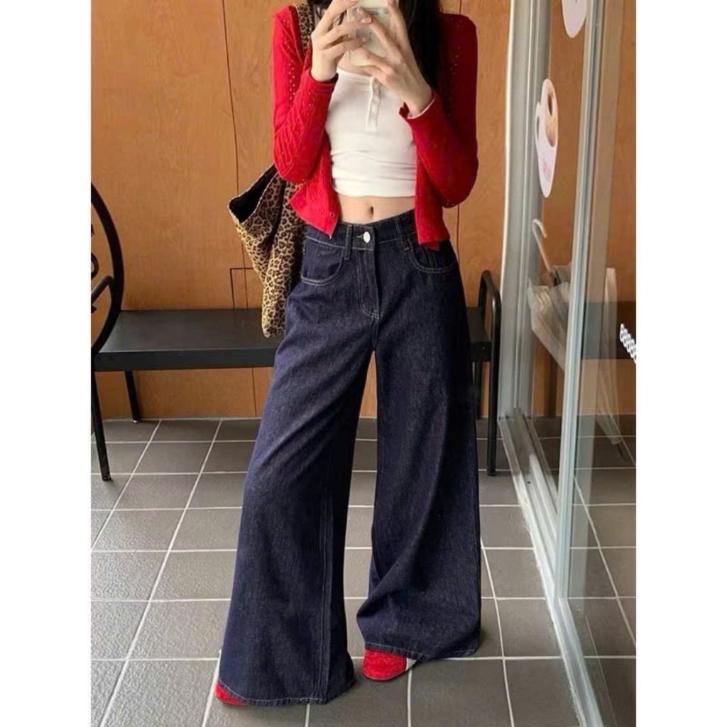 Quần Suông Jean Nữ Phom Bigsize,Quần Ống Rộng Phong Cách Năng Động Màu Basic Dễ Phối Đồ Q548