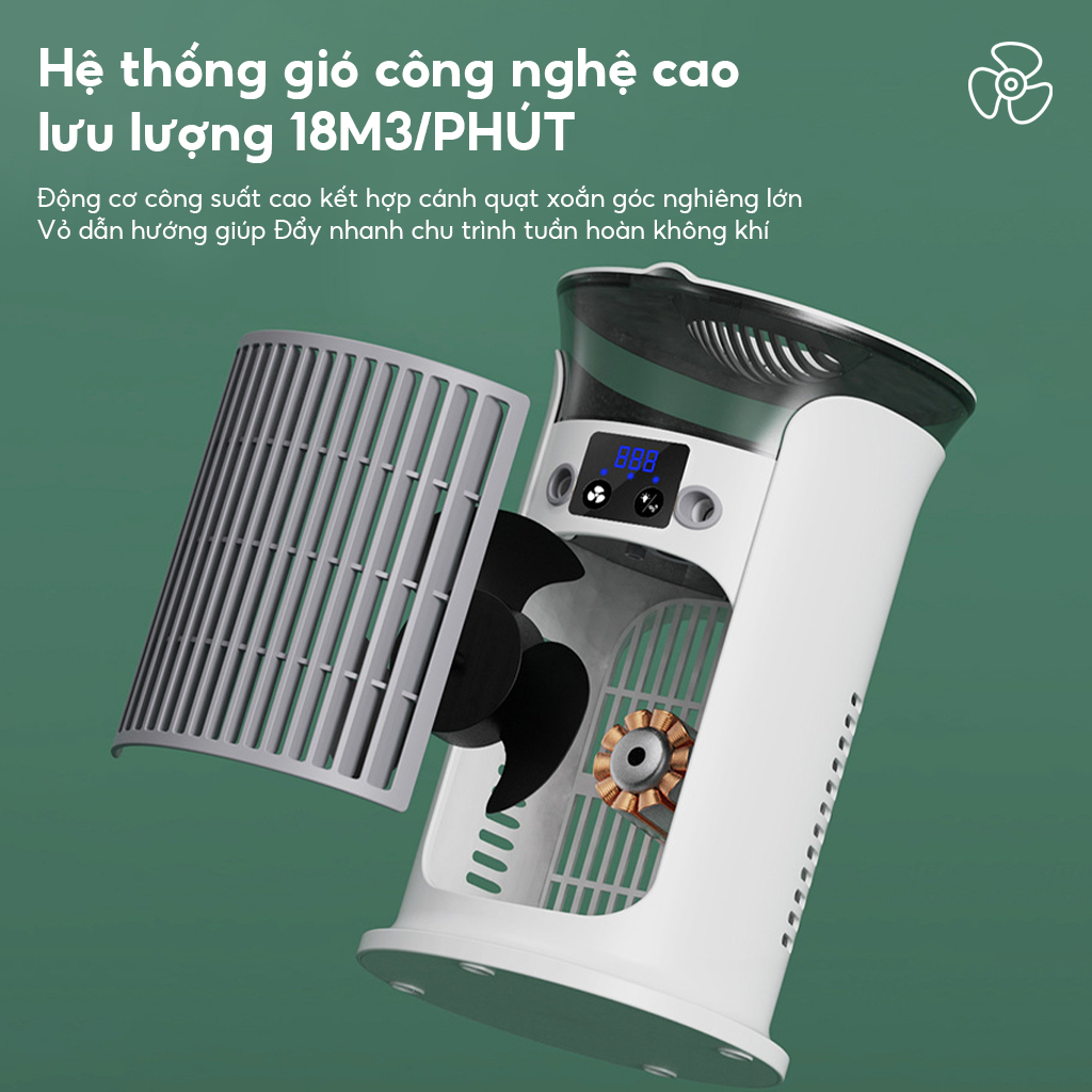 QUẠT ĐIỀU HÒA ĐUỔI MUỖI Quạt tích hợp tinh dầu đuổi muỗi USB sạc nhanh 3 chế độ gió Tặng kèm 50 miếng tinh dầu