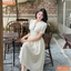 Đầm thiết kế BEMINE cổ tim nhún ngực dáng chữ A phù hợp đi làm-MT11014