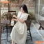 Đầm thiết kế BEMINE cổ tim nhún ngực dáng chữ A phù hợp đi làm-MT11014