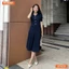 Set BEMINE áo cổ đức đính cúc chân váy dáng xếp ly dài phù hợp đi làm-ST429