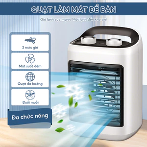 ‌Quạt Điều Hòa Mini Để Bàn - Làm Mát Phun Sương Đa Năng Sạc USB - Dùng Cho Gia đình/Văn Phòng - Hàng Chính Hãng Siêu êm