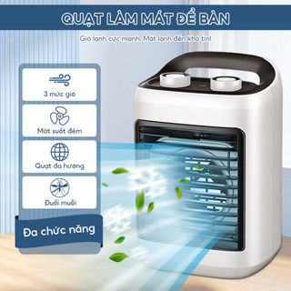 ‌Quạt Điều Hòa Mini Để Bàn - Làm Mát Phun Sương Đa Năng Sạc USB - Dùng Cho Gia đình/Văn Phòng - Hàng Chính Hãng Siêu êm