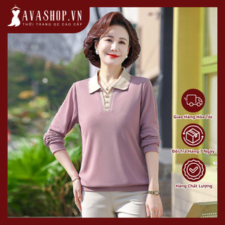 Áo Thun Mùa Xuân Nữ Trung Niên Cổ V SM118