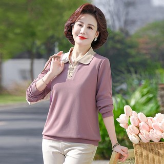 Áo Thun Mùa Xuân Nữ Trung Niên Cổ V SM118