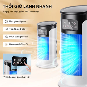‌Quạt Điều Hòa Mini Để Bàn Đa Năng - Phun Sương, Hẹn Giờ, Sạc USB - Dùng Gia Đình/Văn Phòng - Hàng Chính Hãng